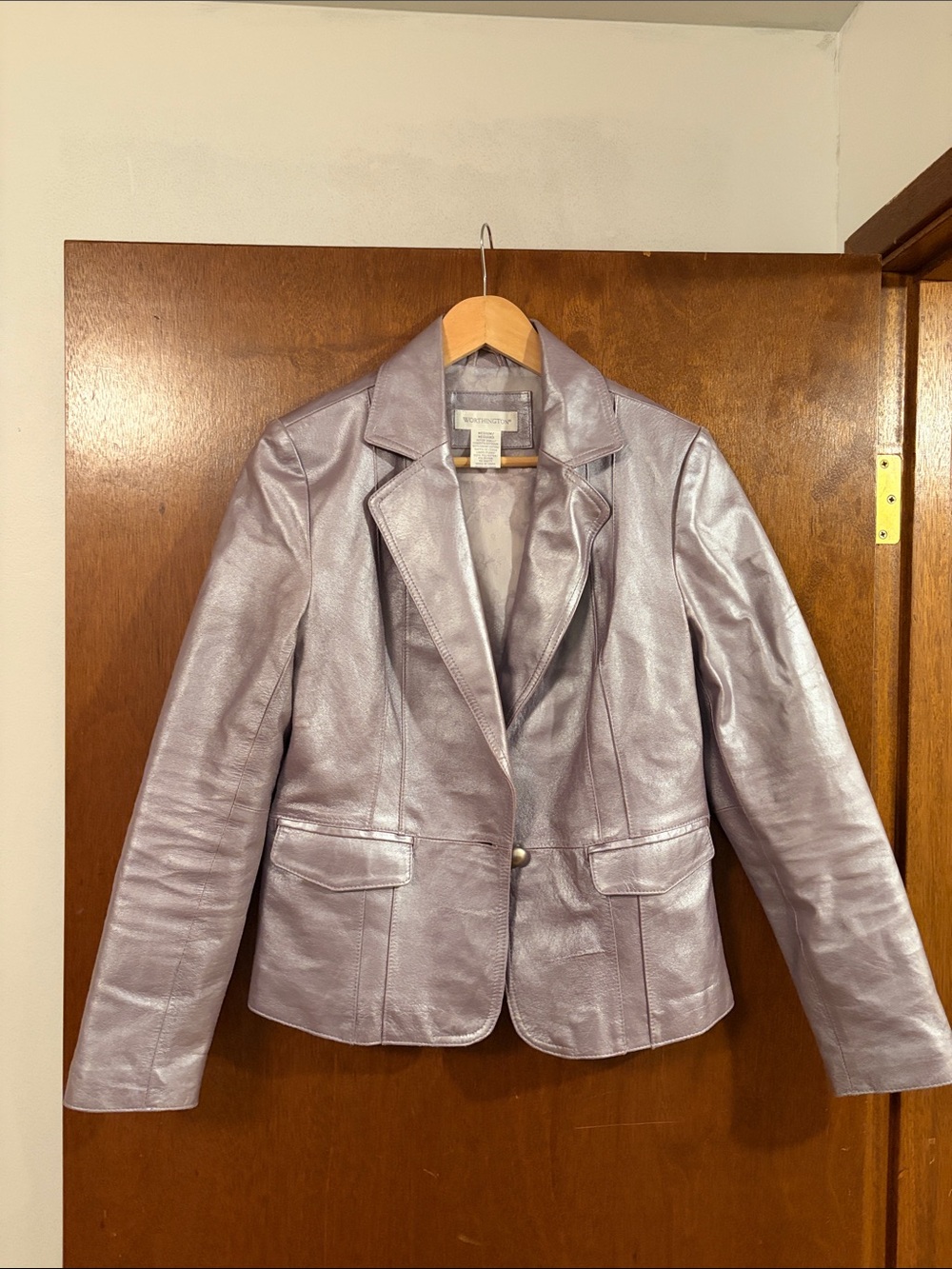 Worthing Metallic Genuine Leather Blazer - Picture 3 of 12